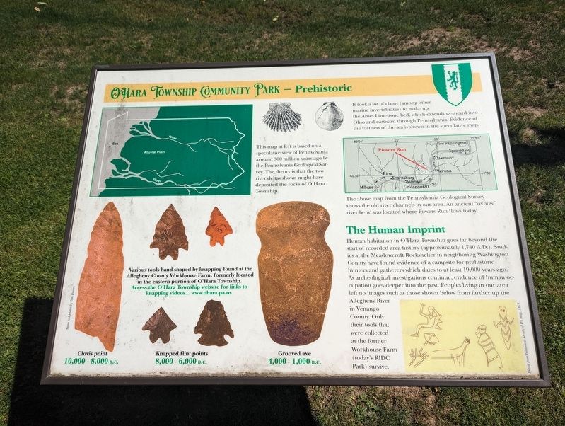 O'Hara Township Community Park - Prehistoric Marker. Click for full size. O'Hara Township Community Park - Prehistoric Marker image. Click for full size.