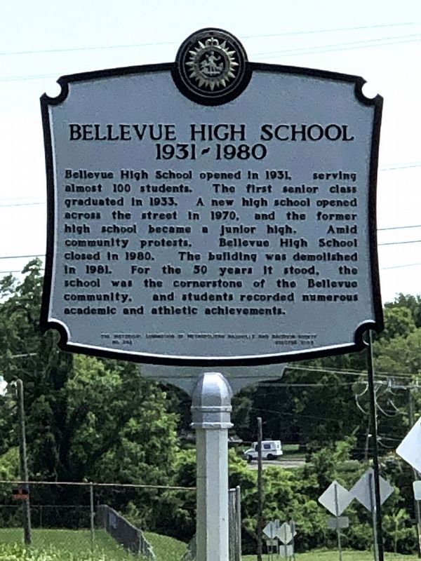 Bellevue High School Marker Side One image. Click for full size.