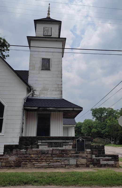 The view of the front entrance to the Lee Chapel A.M.E. Church and Marker. Click for full size. The view of the front entrance to the Lee Chapel A.M.E. Church and Marker image. Click for full size.