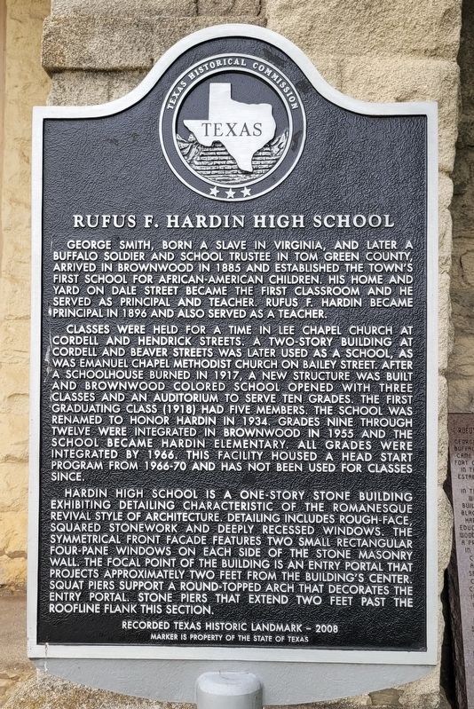 Rufus F. Hardin High School Marker. Click for full size. Rufus F. Hardin High School Marker image. Click for full size.