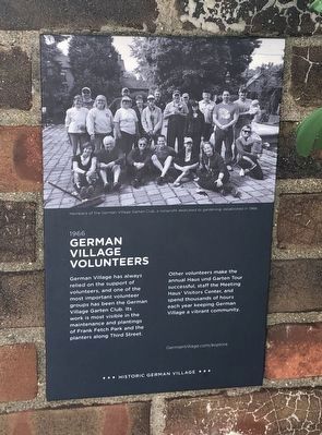 German Village Volunteers Marker. Click for full size. German Village Volunteers Marker image. Click for full size.