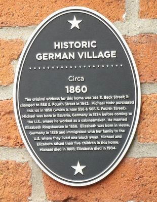 Historic German Village Marker. Click for full size. Historic German Village Marker image. Click for full size.
