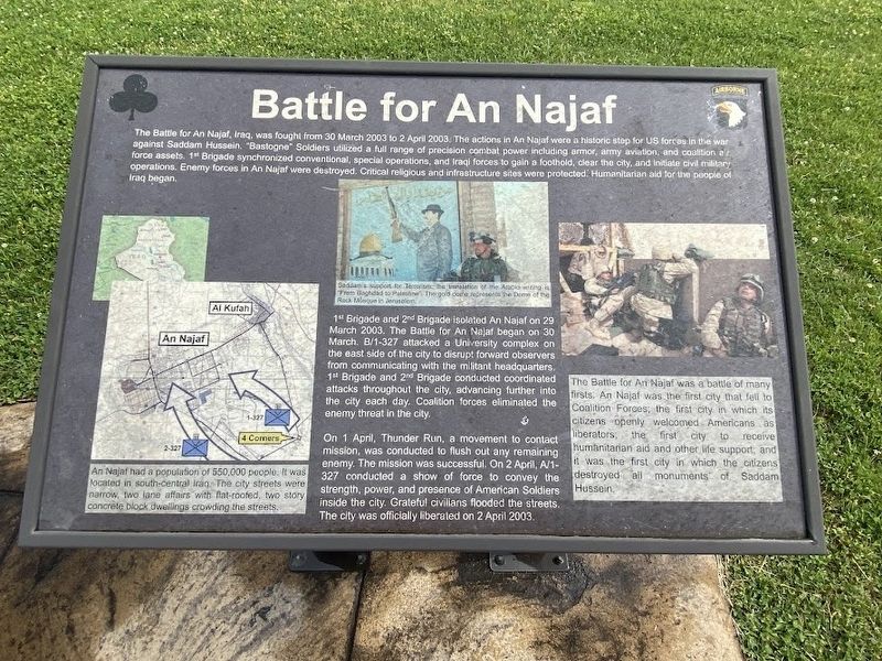 Battle for An Najaf Marker image. Click for full size.