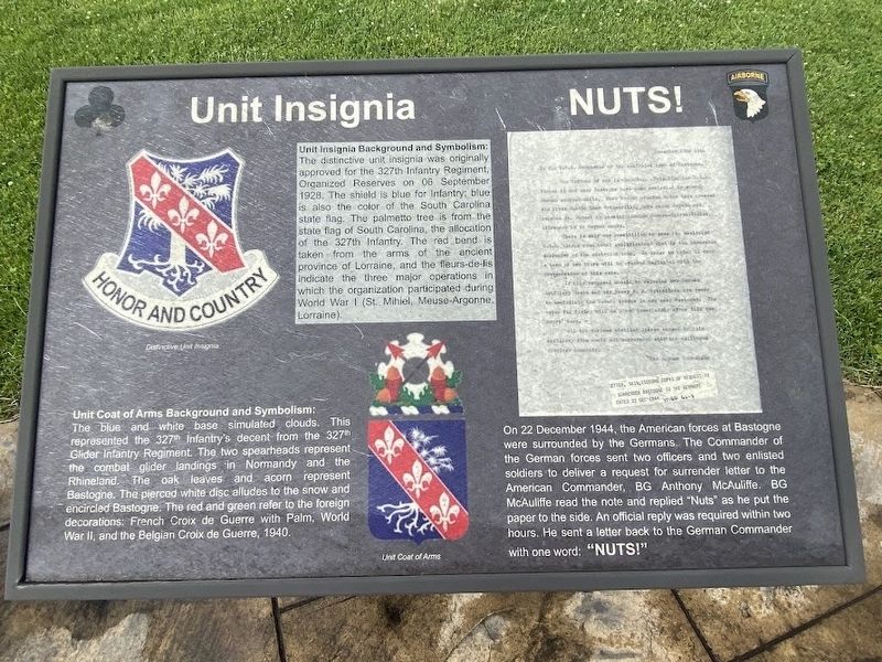 Unit Insignia / NUTS! Marker. Click for full size. Unit Insignia / NUTS! Marker image. Click for full size.