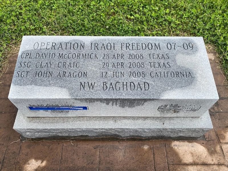 Operation Iraqi Freedom 07 - 09 Marker. Click for full size. Operation Iraqi Freedom 07 - 09 Marker image. Click for full size.
