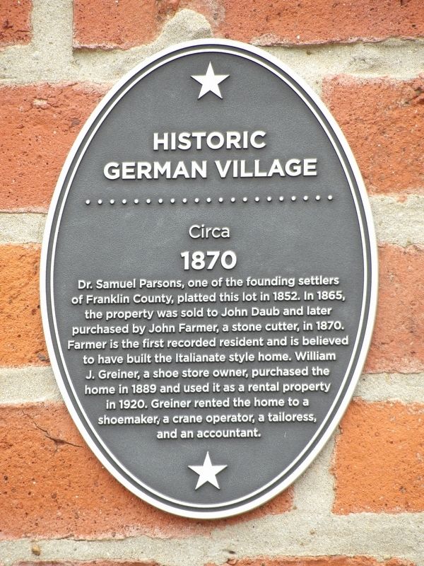 Historic German Village Marker. Click for full size. Historic German Village Marker image. Click for full size.