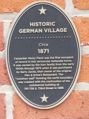 Historic German Village Marker. Click for full size. Historic German Village Marker image. Click for full size.