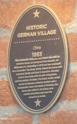 Historic German Village Marker. Click for full size. Historic German Village Marker image. Click for full size.