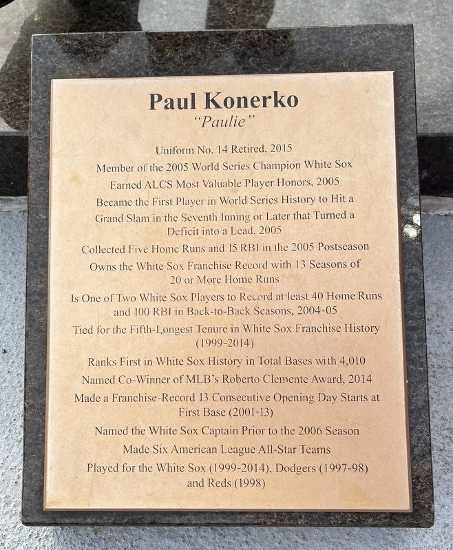 Paul Konerko Marker. Click for full size. Paul Konerko Marker image. Click for full size.