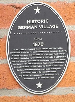 Historic German Village Marker. Click for full size. Historic German Village Marker image. Click for full size.