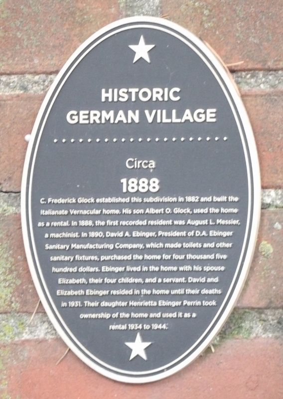 Historic German Village Marker. Click for full size. Historic German Village Marker image. Click for full size.