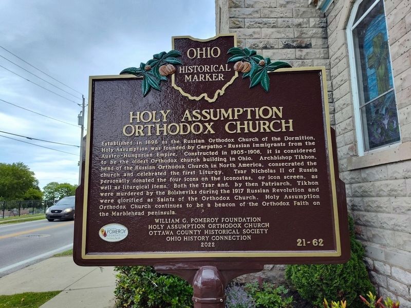 Holy Assumption Orthodox Church side of the marker. Click for full size. Holy Assumption Orthodox Church side of the marker image. Click for full size.