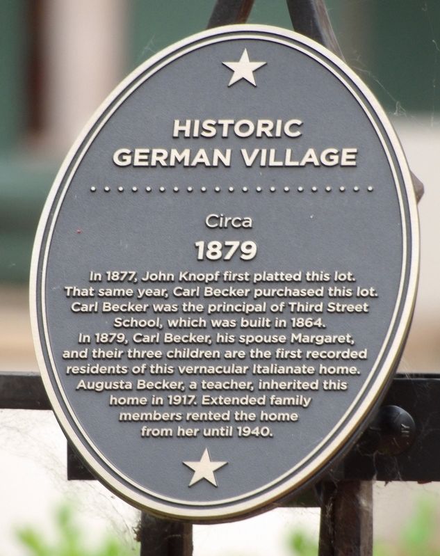 Historic German Village Marker. Click for full size. Historic German Village Marker image. Click for full size.