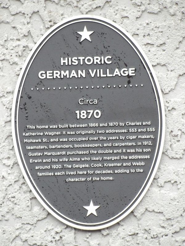 Historic German Village Marker. Click for full size. Historic German Village Marker image. Click for full size.