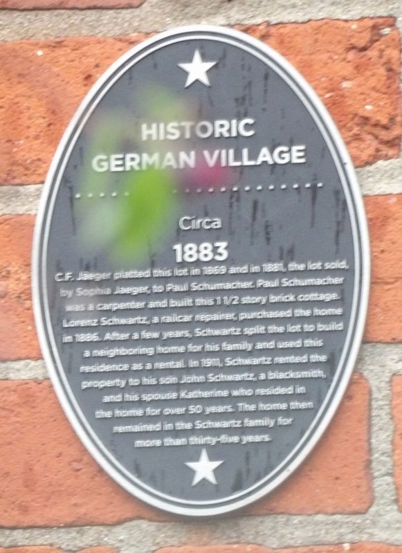 Historic German Village Marker. Click for full size. Historic German Village Marker image. Click for full size.