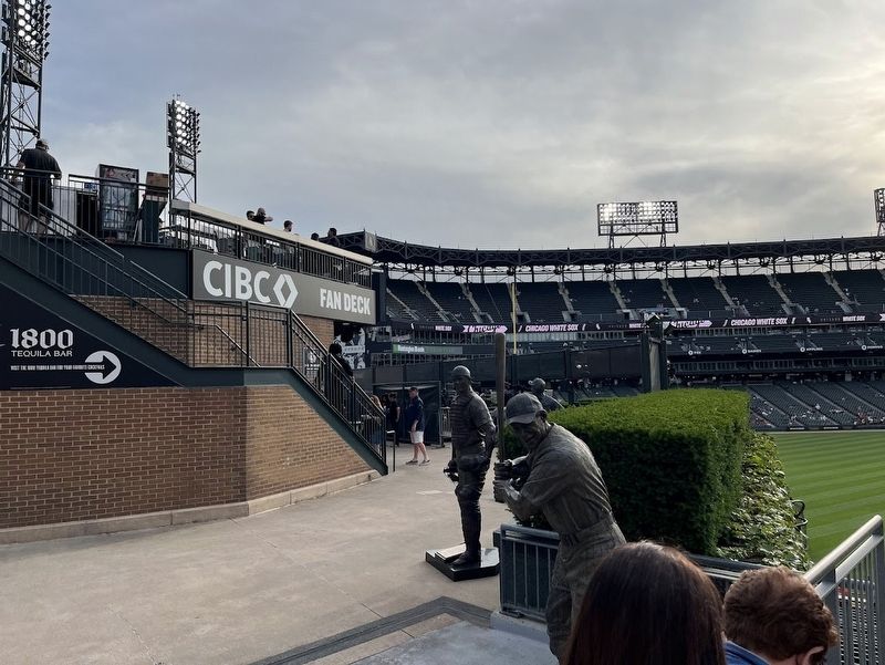 Statues of Minnie Miñoso, Carlton Fisk and Billy Pierce. Click for full size. Statues of Minnie Miñoso, Carlton Fisk and Billy Pierce image. Click for full size.