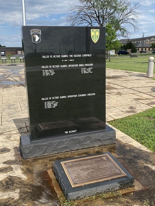 Memorial for the 716th Military Police Battalion Marker. Click for full size. Memorial for the 716th Military Police Battalion Marker image. Click for full size.