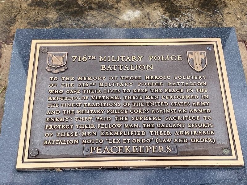 716th Military Police Battalion Marker. Click for full size. 716th Military Police Battalion Marker image. Click for full size.