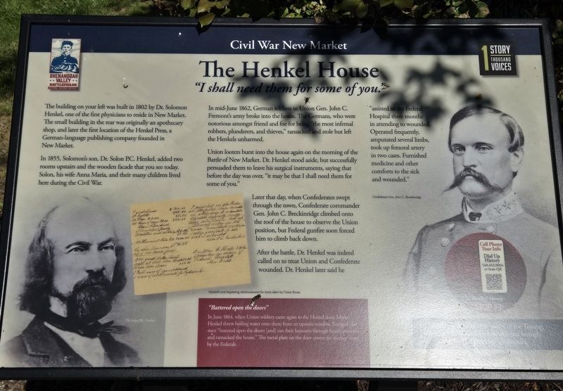 The Henkel House Marker image. Click for full size.