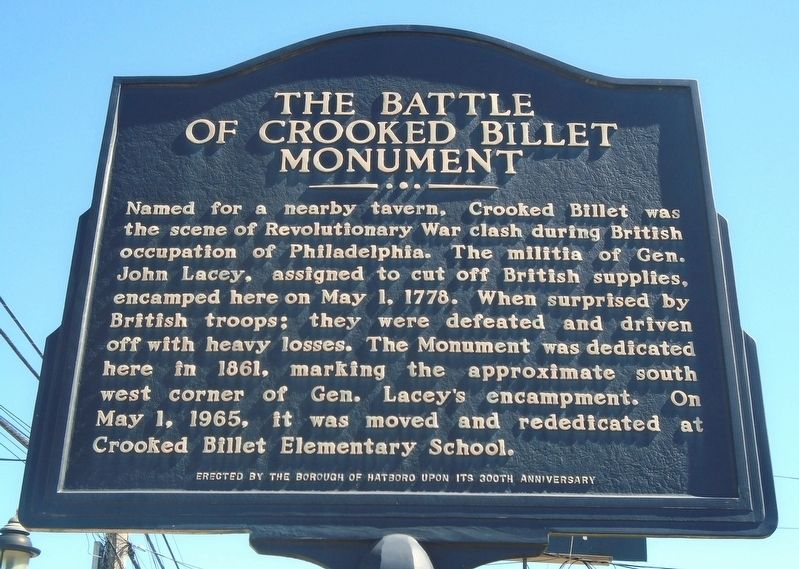 The Battle of Crooked Billet Monument Marker image. Click for full size.