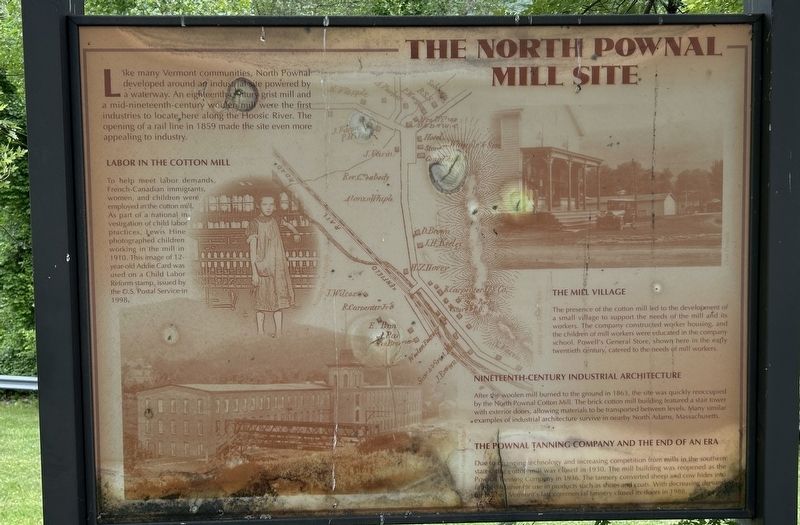 The North Pownal Mill Site Marker. Click for full size. The North Pownal Mill Site Marker image. Click for full size.