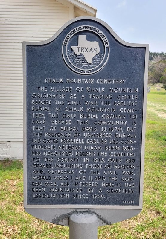 Chalk Mountain Cemetery Marker image. Click for full size.