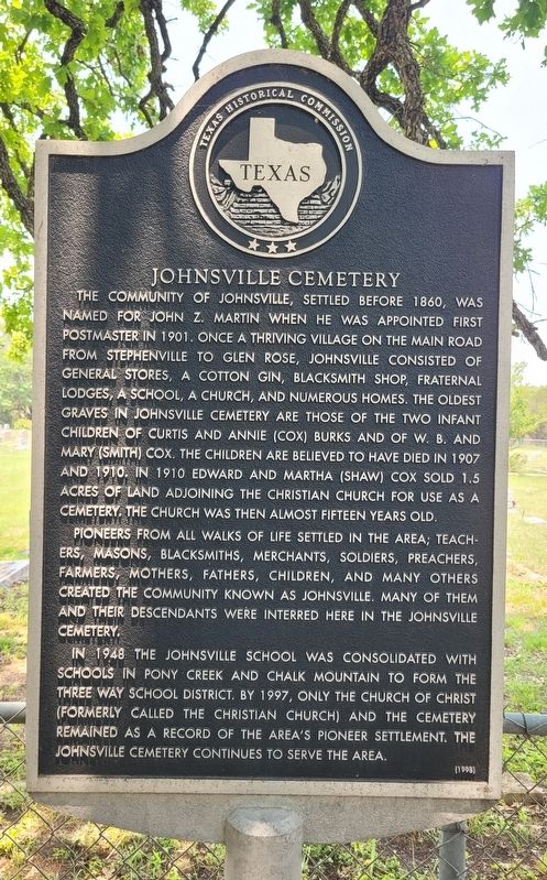 Johnsville Cemetery Marker image. Click for full size.