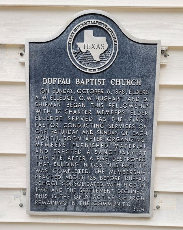 Duffau Baptist Church Marker image. Click for full size.