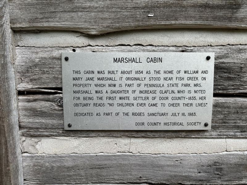 Marshall Cabin Marker image. Click for full size.