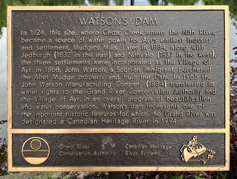 Watson�s Dam Marker image. Click for full size.