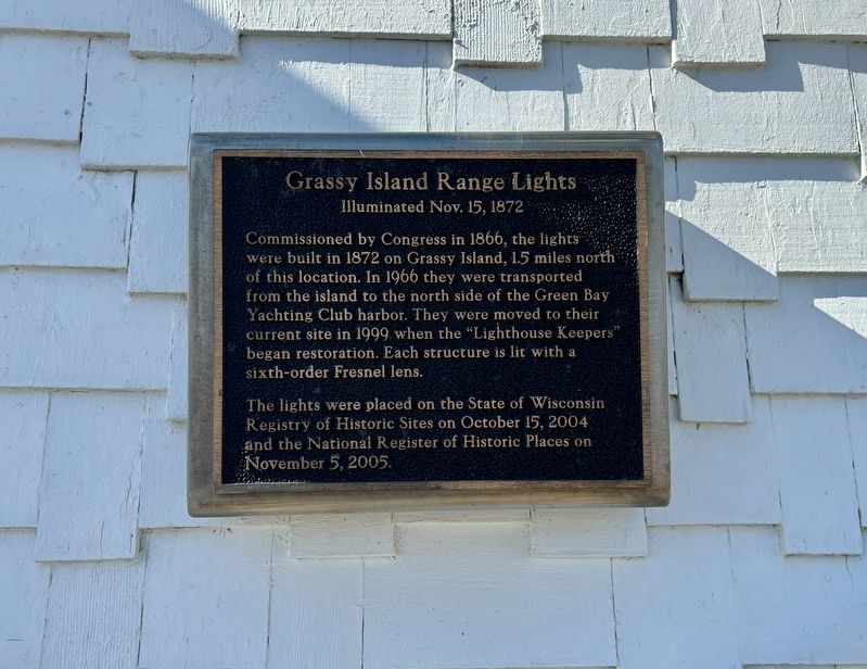 Grassy Island Range Lights Marker. Click for full size. Grassy Island Range Lights Marker image. Click for full size.
