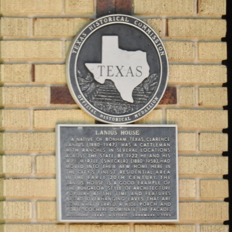 Lanius House Texas Historical Marker. Click for full size. Lanius House Texas Historical Marker image. Click for full size.