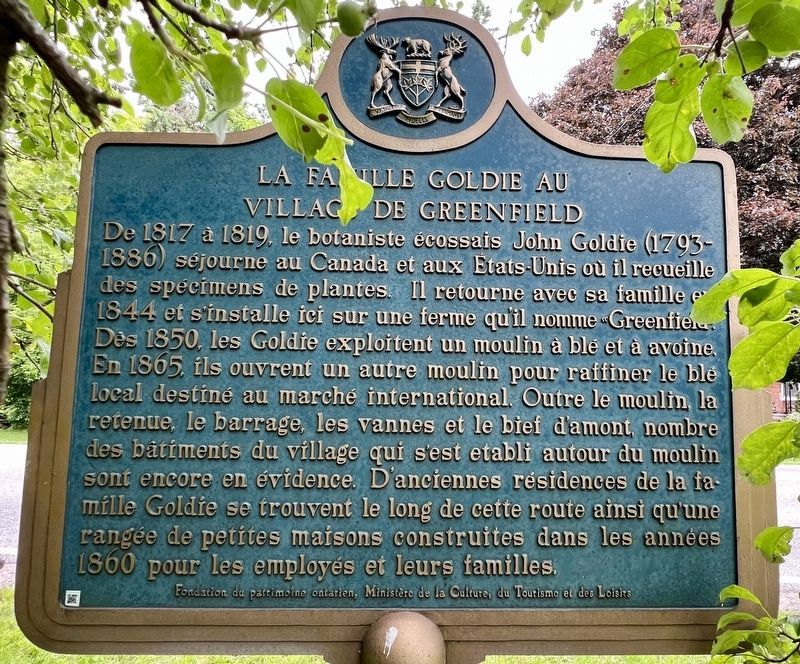 La Famille Goldie au Village de Greenfield Marker image. Click for full size.