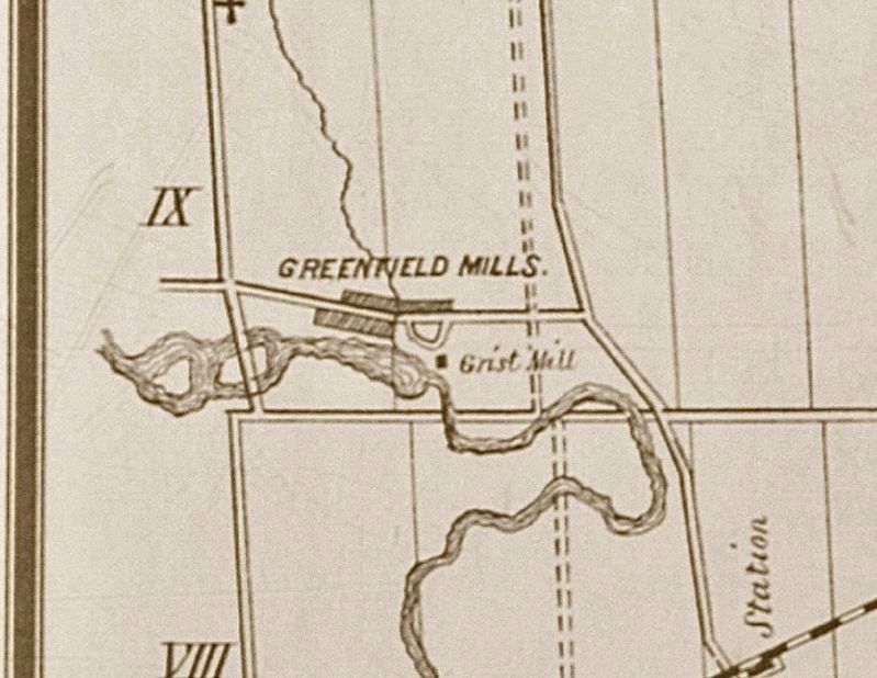 Greenfield Mills in 1881 image. Click for full size.