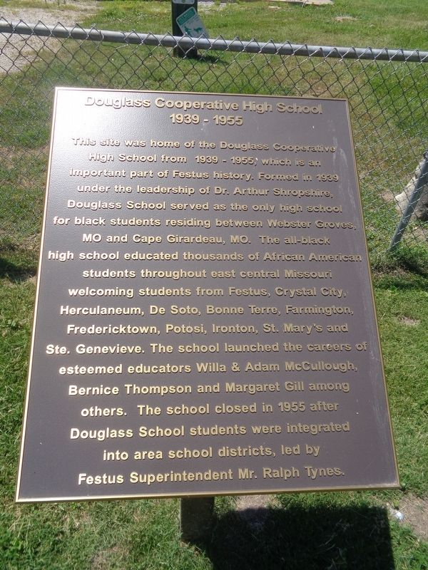 Douglass Cooperative High School Marker image. Click for full size.