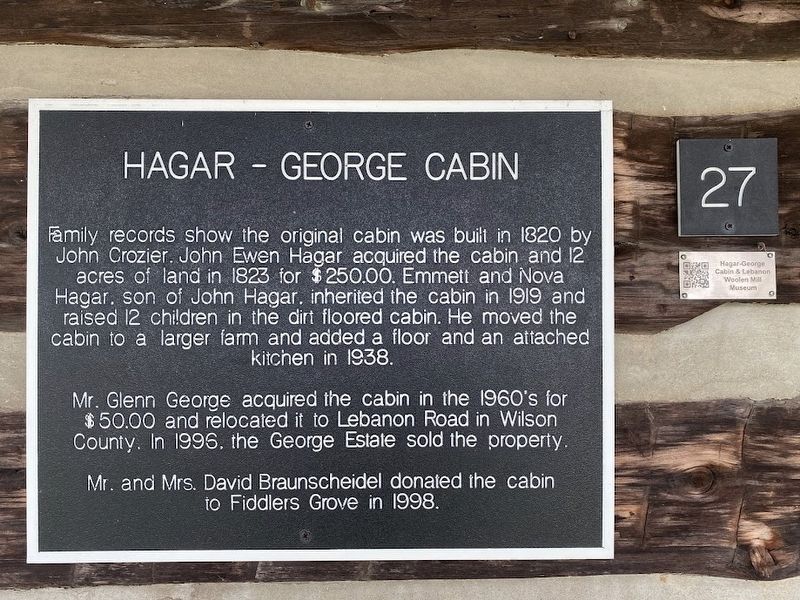 Hagar - George Cabin Marker. Click for full size. Hagar - George Cabin Marker image. Click for full size.
