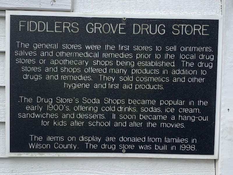 Fiddlers Grove Drug Store Marker image. Click for full size.
