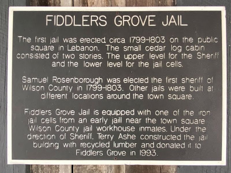Fiddlers Grove Jail Marker. Click for full size. Fiddlers Grove Jail Marker image. Click for full size.