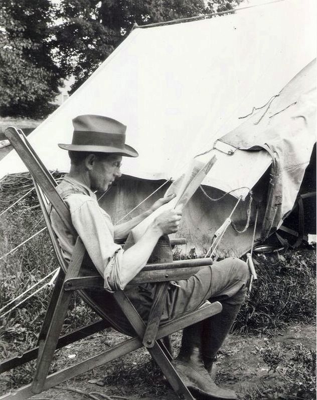 William J. Wintemberg at the Lawson archeological site, 1921 image. Click for full size.
