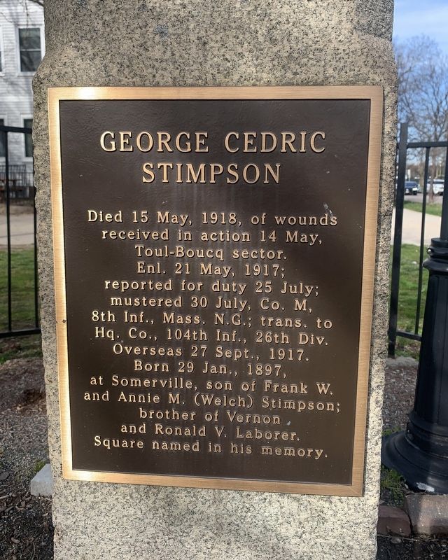George Cedric Stimpson Marker. Click for full size. George Cedric Stimpson Marker image. Click for full size.