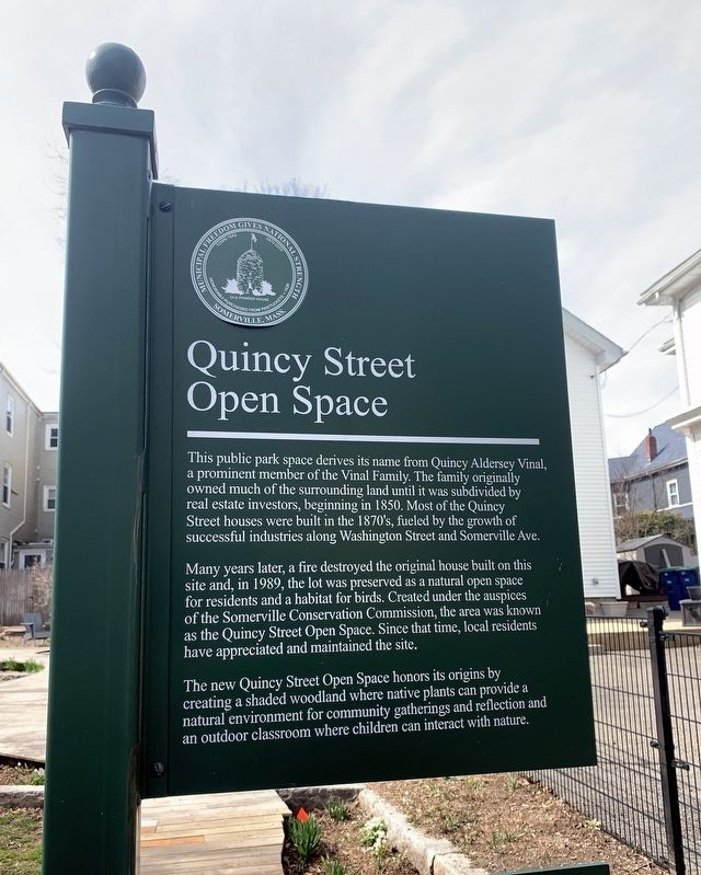 Quincy Street Open Space Marker image. Click for full size.