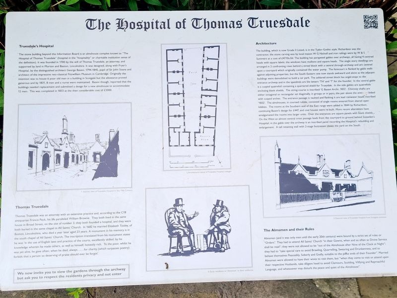 The Hospital of Thomas Truesdale Marker. Click for full size. The Hospital of Thomas Truesdale Marker image. Click for full size.