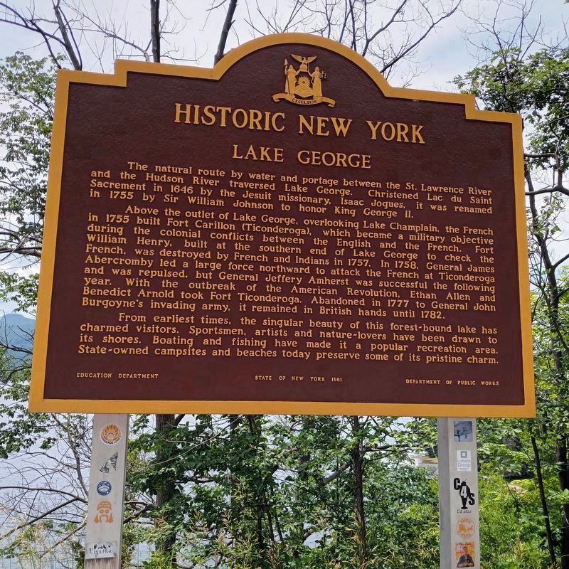 Lake George Marker. Click for full size. Lake George Marker image. Click for full size.