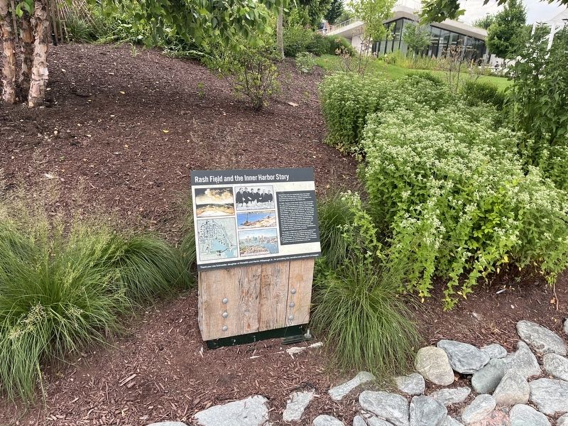 Rash Field and the Inner Harbor Story Marker. Click for full size. Rash Field and the Inner Harbor Story Marker image. Click for full size.