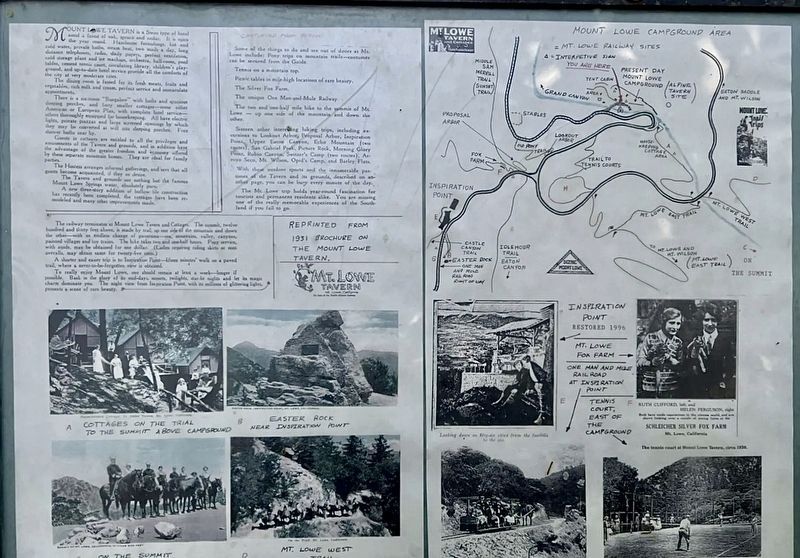 Excerpts from Tavern brochure - 1931. Click for full size. Excerpts from Tavern brochure - 1931 image. Click for full size.