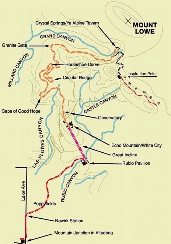 Mt Lowe Railway Map. Click for full size. Mt Lowe Railway Map image. Click for full size.