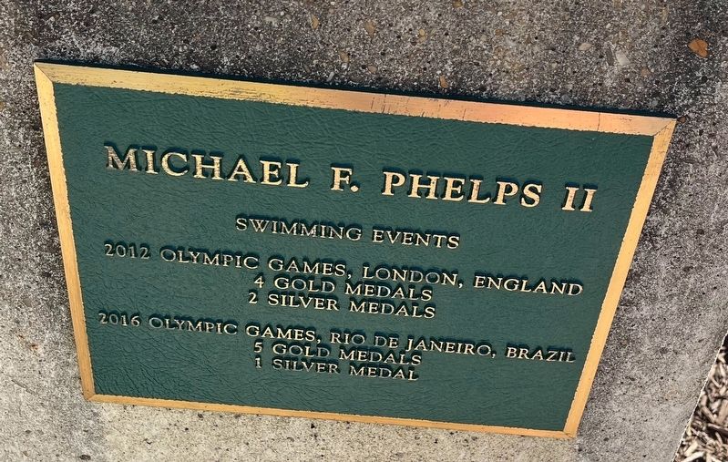 Michael Phelps plaque (bottom) image. Click for full size.