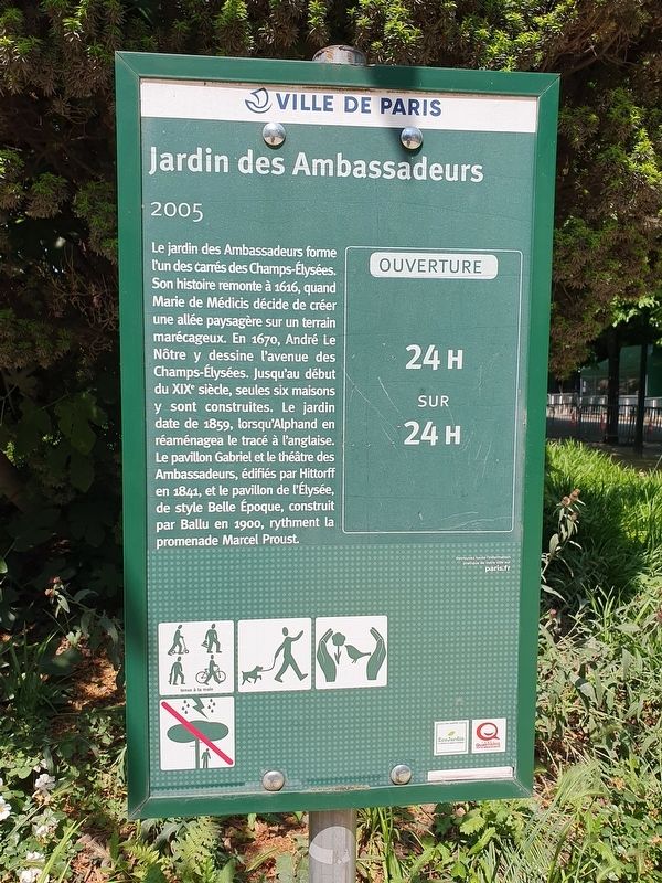 Jardin des Ambassadeurs Marker. Click for full size. Jardin des Ambassadeurs Marker image. Click for full size.