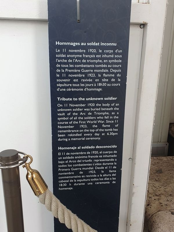 Tribute to the Unknown Soldier Marker image. Click for full size.
