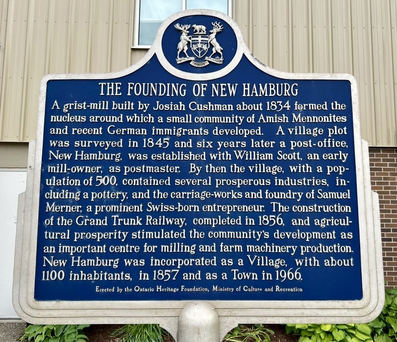 The Founding of New Hamburg Marker. Click for full size. The Founding of New Hamburg Marker image. Click for full size.